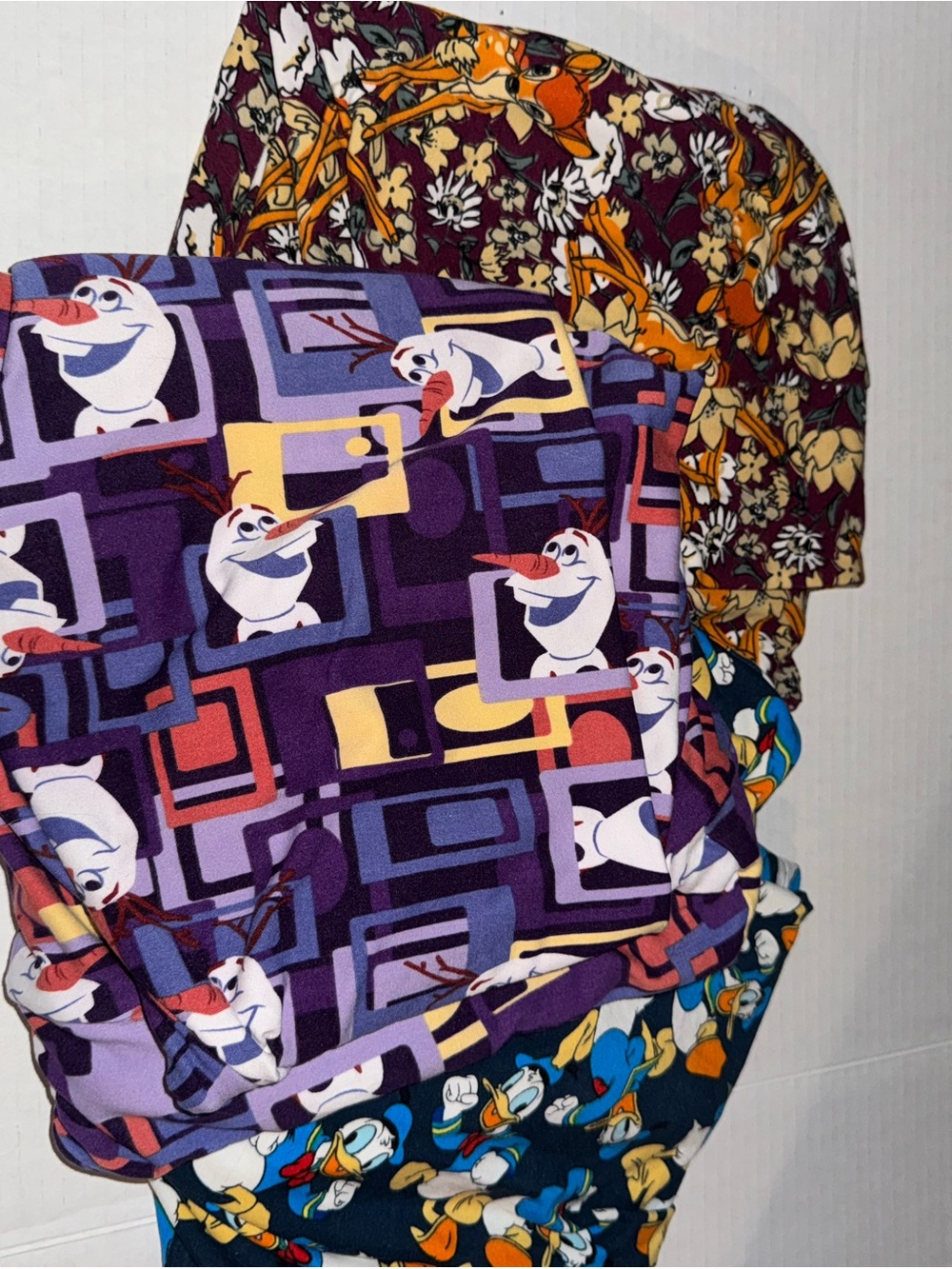 Purple Olaf Patterned Scrub Top